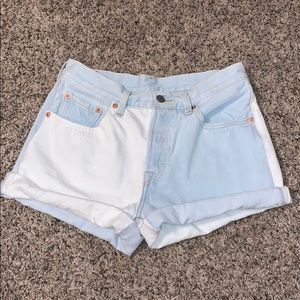 Color block levi jean shorts